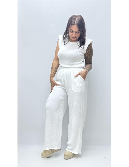 PANTALON BRILLANTE BLANCO