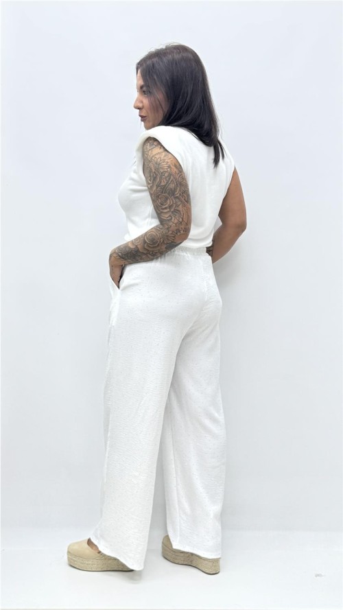 PANTALON BRILLANTE BLANCO