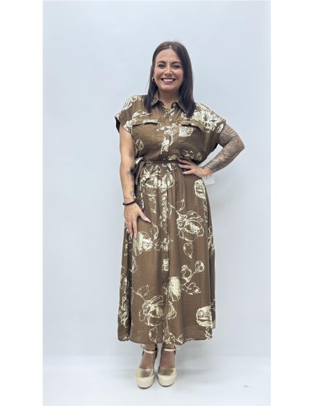 VESTIDO AMAPOLA MARRON