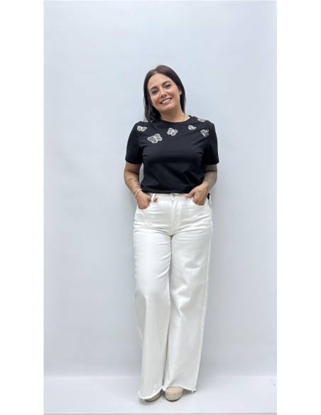 CAMISETA MARIPOSA NEGRO