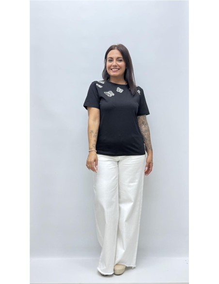 CAMISETA MARIPOSA NEGRO
