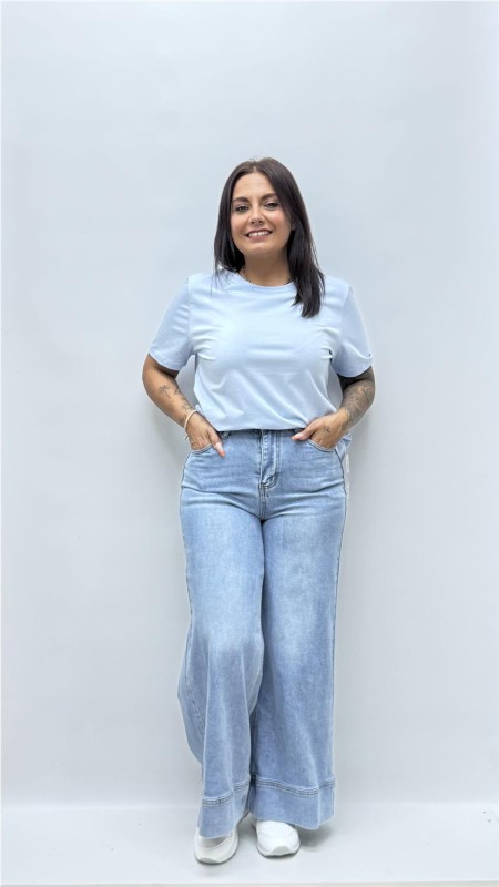 CAMISETA BASICA CUELLO REDONDO AZUL