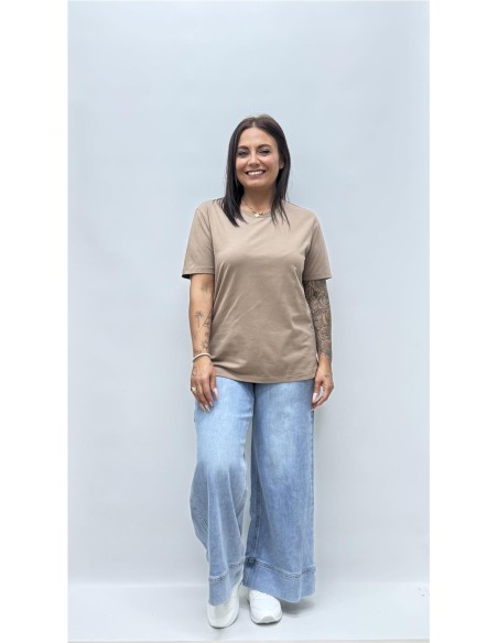 CAMISETA BASICA CUELLO REDONDO CAMEL