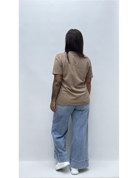 CAMISETA BASICA CUELLO REDONDO CAMEL