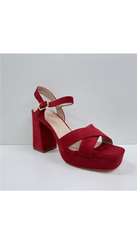 SANDALIA TIRAS CRUZADA ROJO