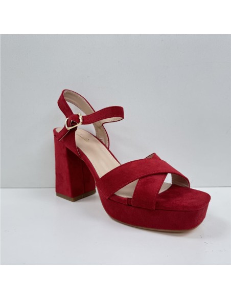 SANDALIA TIRAS CRUZADA ROJO