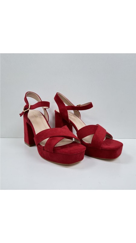 SANDALIA TIRAS CRUZADA ROJO 2