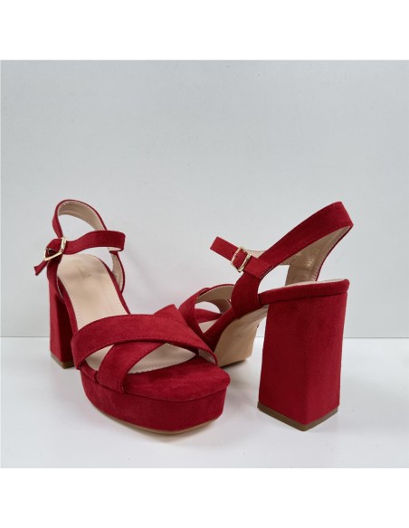 SANDALIA TIRAS CRUZADA ROJO