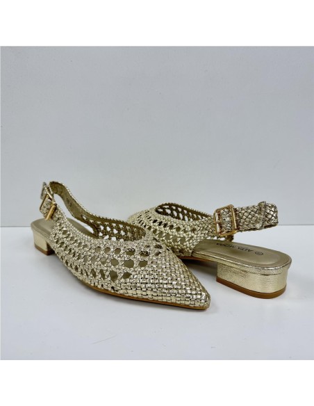 SANDALIA TRENZADA ORO