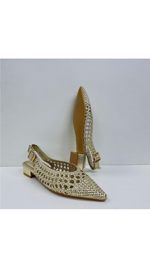 SANDALIA TRENZADA ORO