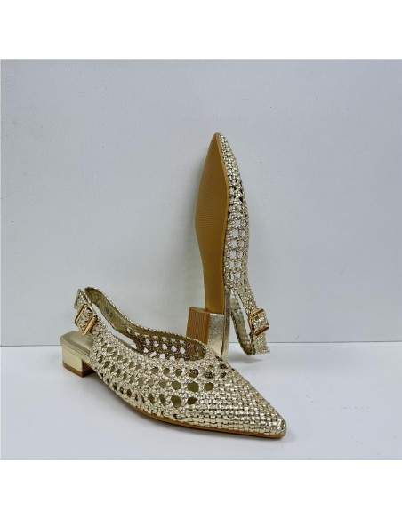 SANDALIA TRENZADA ORO