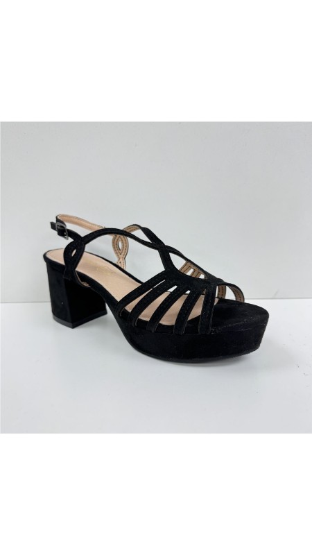 SANDALIA DE TACON NEGRO