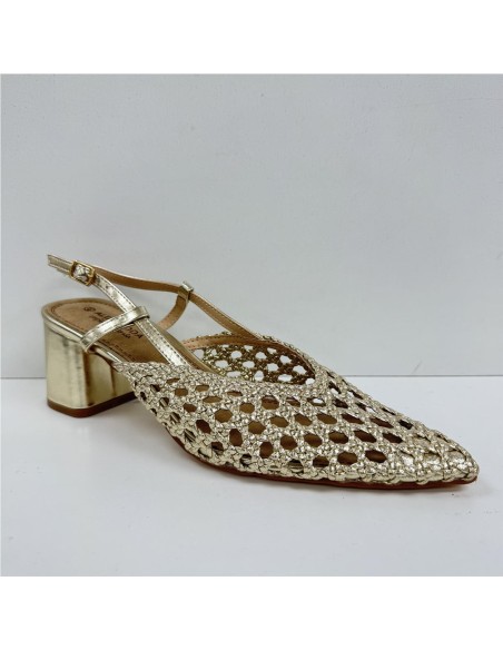 ZAPATO TIRAS TRENZADAS ORO