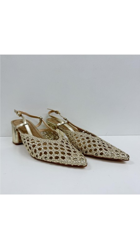 ZAPATO TIRAS TRENZADAS ORO 2