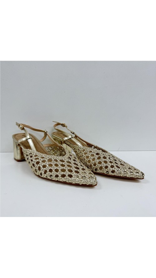 ZAPATO TIRAS TRENZADAS ORO