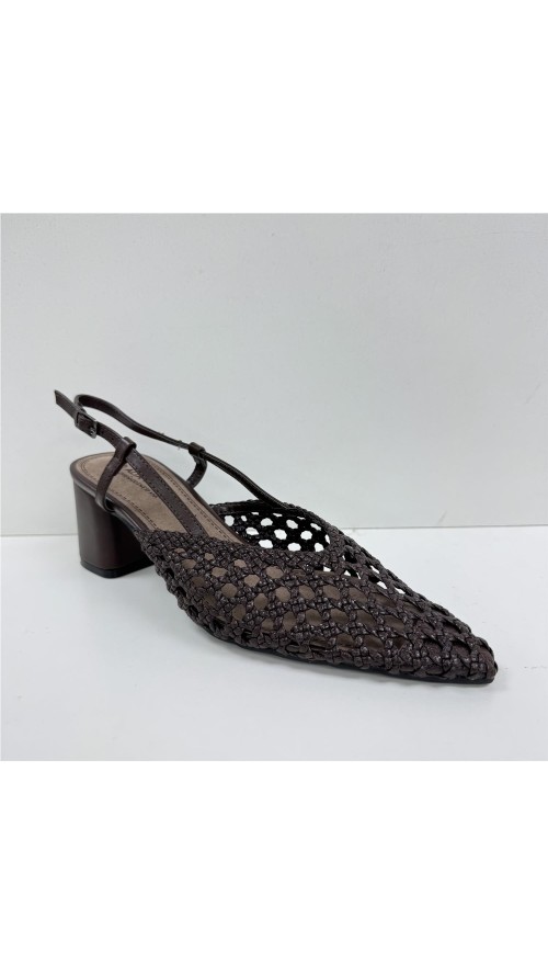 ZAPATO TIRAS TRENZADAS MARRON