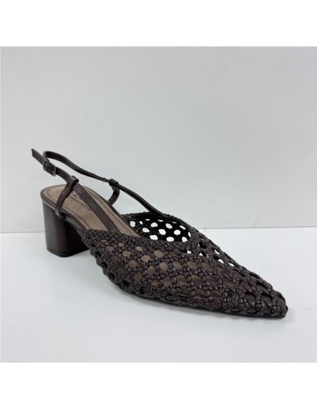 ZAPATO TIRAS TRENZADAS MARRON