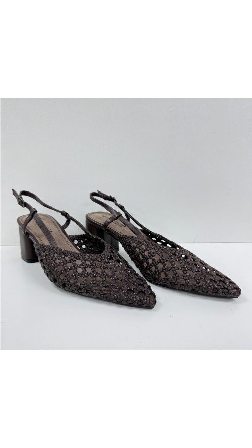 ZAPATO TIRAS TRENZADAS MARRON