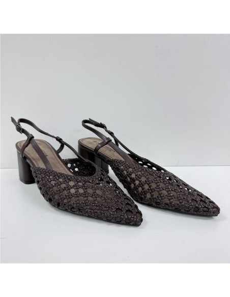 ZAPATO TIRAS TRENZADAS MARRON