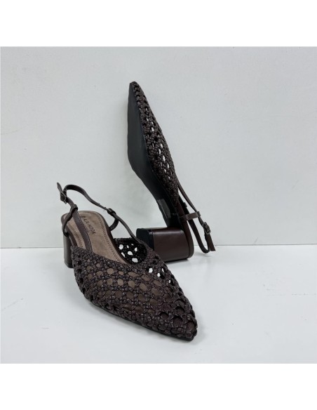 ZAPATO TIRAS TRENZADAS MARRON