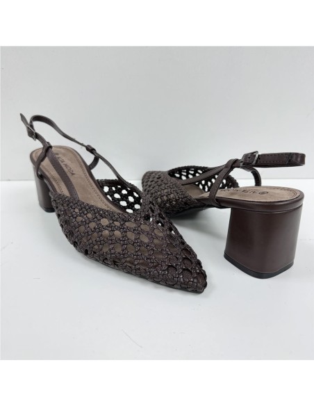 ZAPATO TIRAS TRENZADAS MARRON