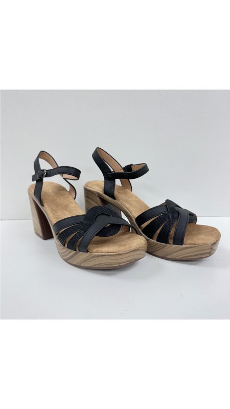 SANDALIA COMBINADA T-MADERA NEGRO 2