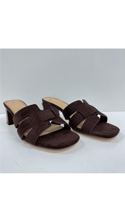 SANDALIA PALA ENTRELAZADA MARRON