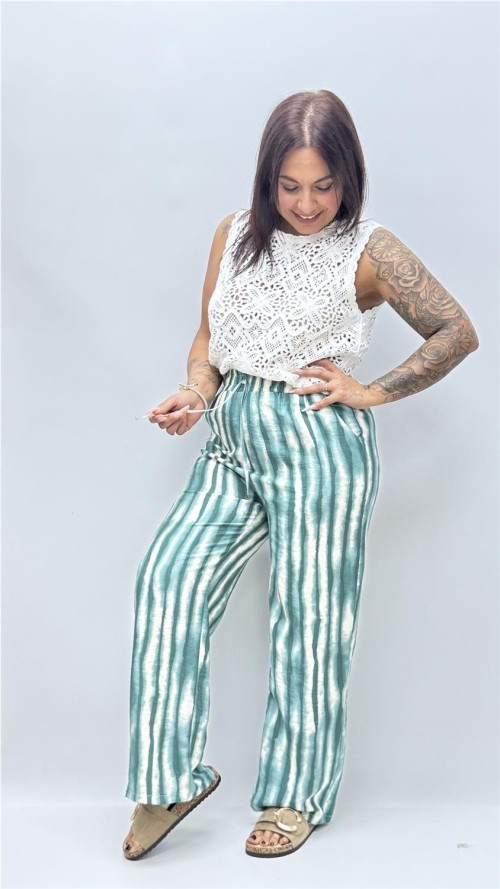 PANTALON ETNICO VERDE