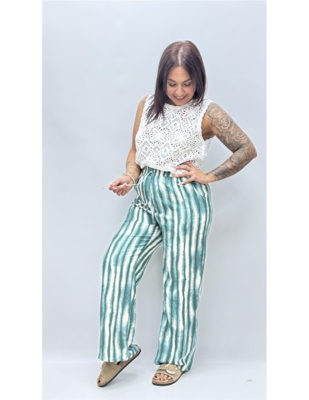 PANTALON ETNICO VERDE