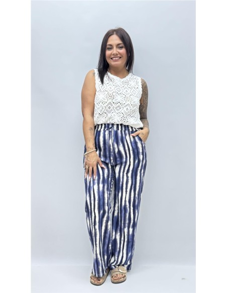 PANTALON ETNICO MARINO