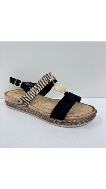 SANDALIA PLANTA GEL NEGRO