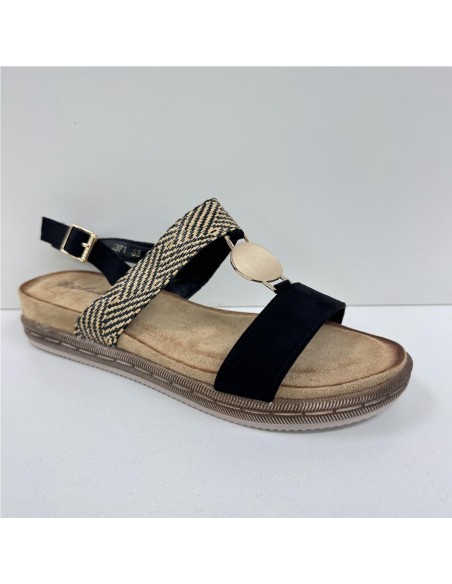 SANDALIA PLANTA GEL NEGRO