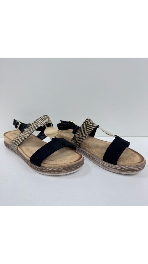 SANDALIA PLANTA GEL NEGRO