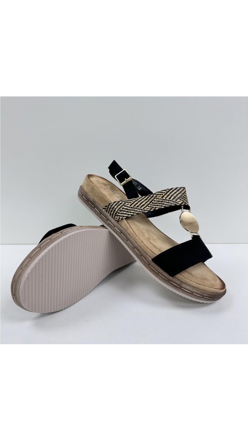 SANDALIA PLANTA GEL NEGRO