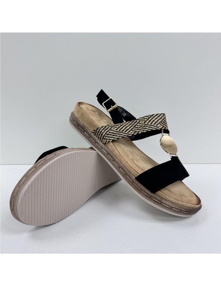 SANDALIA PLANTA GEL NEGRO