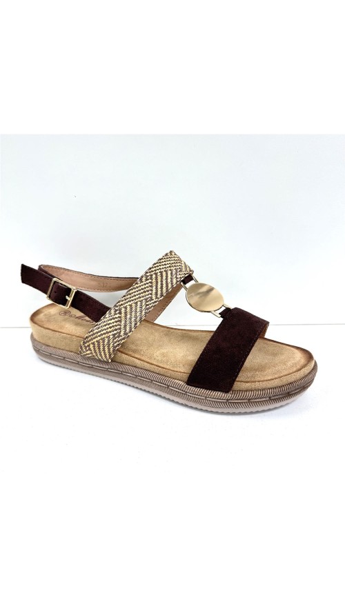 SANDALIA PLANTA GEL MARRON