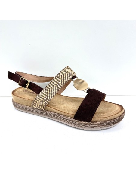 SANDALIA PLANTA GEL MARRON