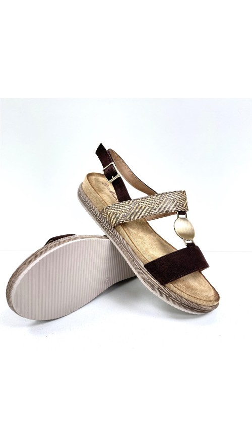 SANDALIA PLANTA GEL MARRON