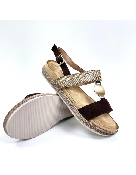 SANDALIA PLANTA GEL MARRON