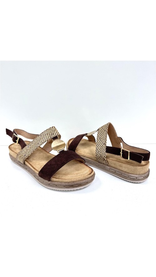 SANDALIA PLANTA GEL MARRON