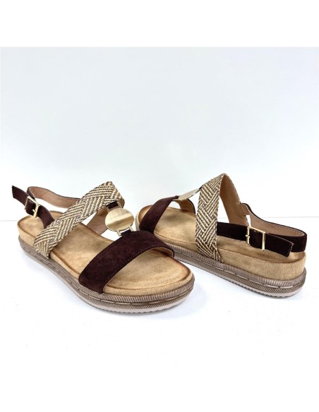 SANDALIA PLANTA GEL MARRON