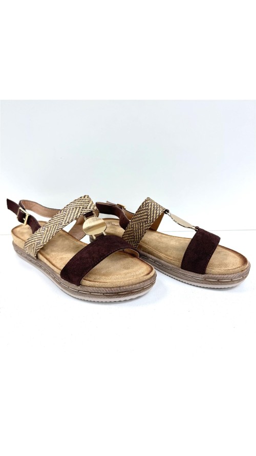 SANDALIA PLANTA GEL MARRON