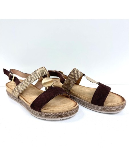 SANDALIA PLANTA GEL MARRON