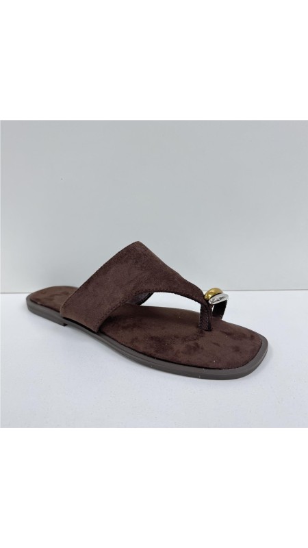 SANDALIA DEDO COLOR MARRON