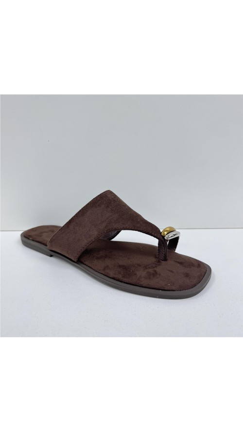 SANDALIA DEDO COLOR MARRON