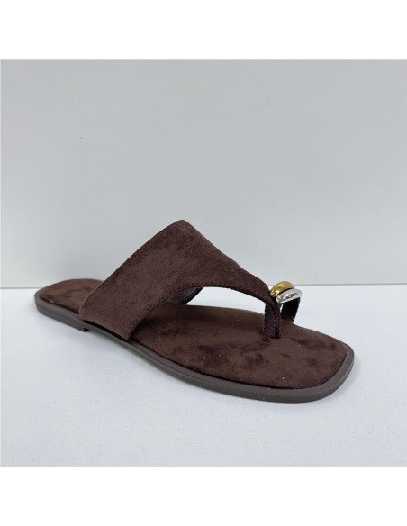 SANDALIA DEDO COLOR MARRON