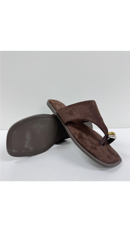 SANDALIA DEDO COLOR MARRON 2
