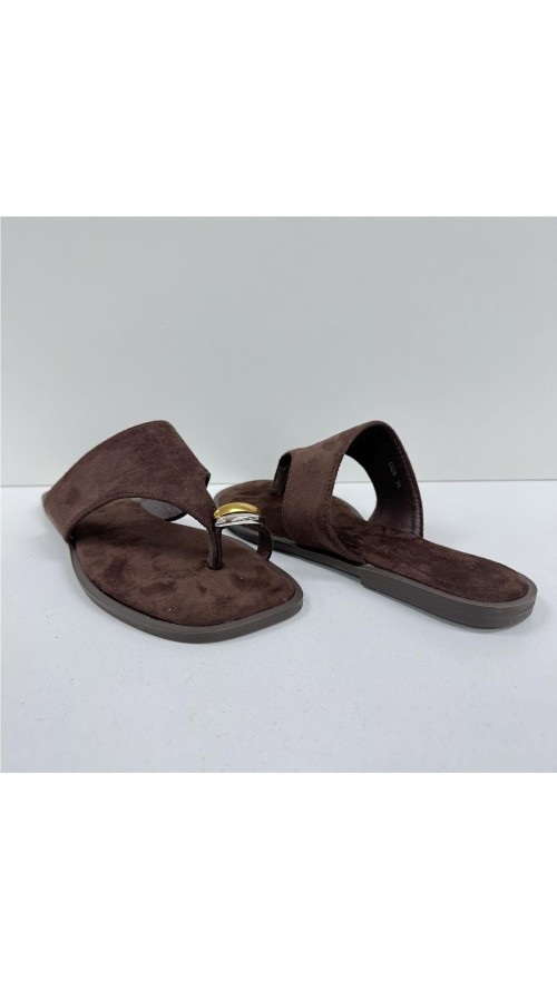 SANDALIA DEDO COLOR MARRON