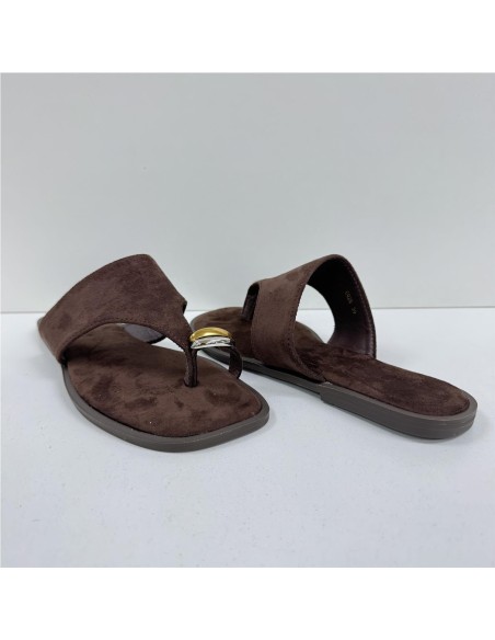 SANDALIA DEDO COLOR MARRON