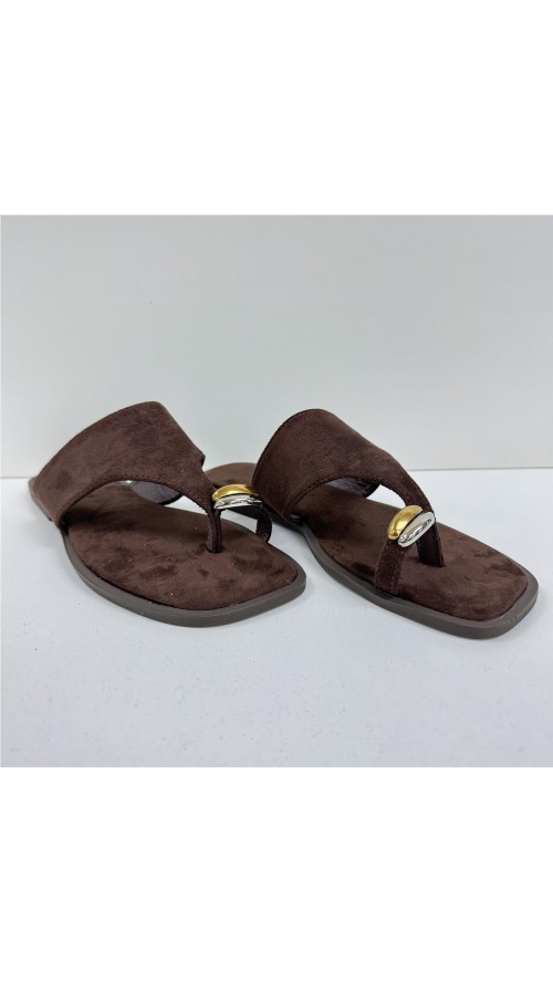 SANDALIA DEDO COLOR MARRON